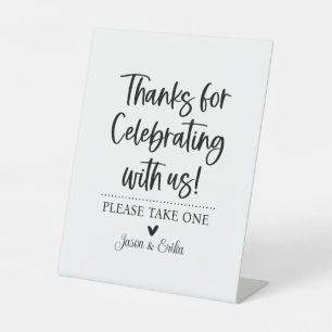 Thanks for Celebrating with Us Party Favour Sign