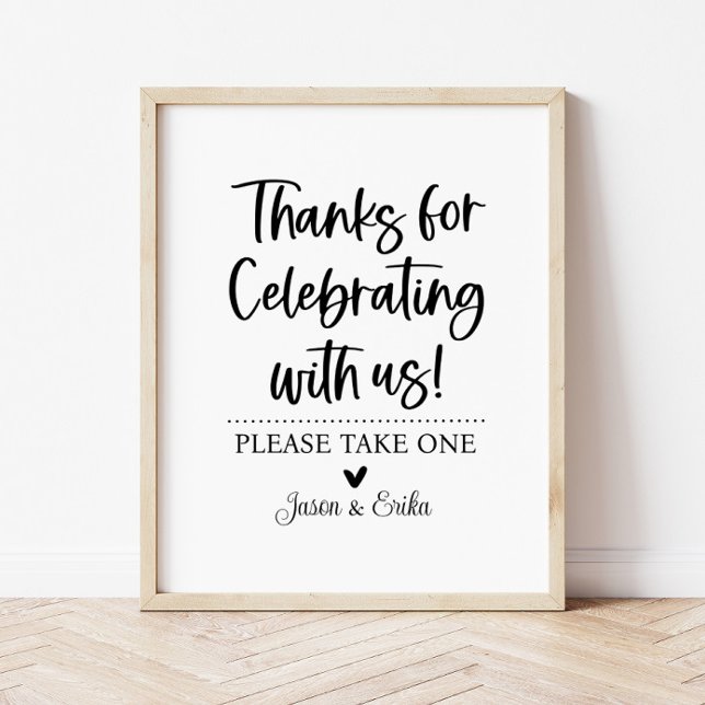 Thanks for Celebrating with Us Party Favour Sign (Creator Uploaded)