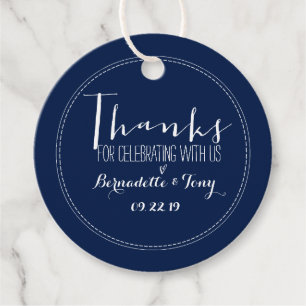 Thanks For Celebrating With Us! Wedding Thank You Favour Tags