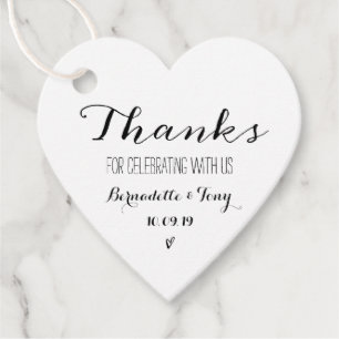 Thanks For Celebrating With Us! Wedding Thank You Favour Tags