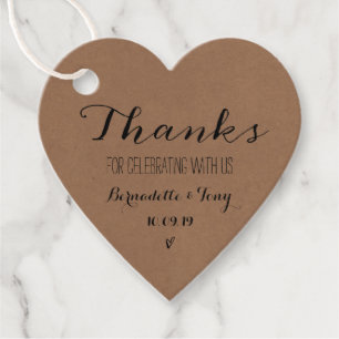 Thanks For Celebrating With Us! Wedding Thank You Favour Tags