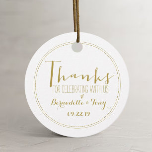 Thanks For Celebrating With Us! Wedding Thank You Favour Tags