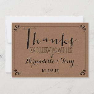 Thanks For Celebrating With Us! Wedding Thank You Invitation