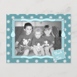 Thanks for Christmas gifts blue with snowflakes Postcard