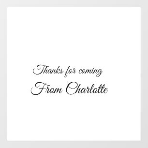 thanks for coming add name text message