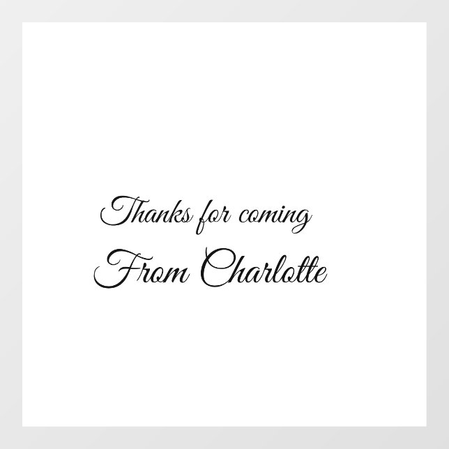 thanks for coming add name text message  (Sheet)