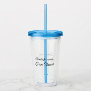 thanks for coming add name text message acrylic tumbler