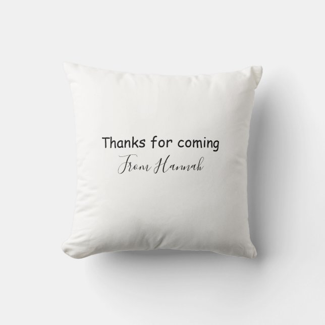 thanks for coming add name text message babyshower cushion (Front)