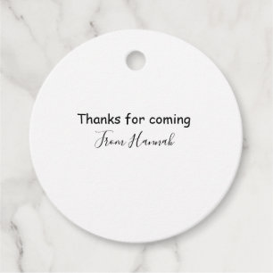 thanks for coming add name text message babyshower favour tags