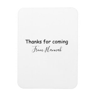 thanks for coming add name text message babyshower magnet