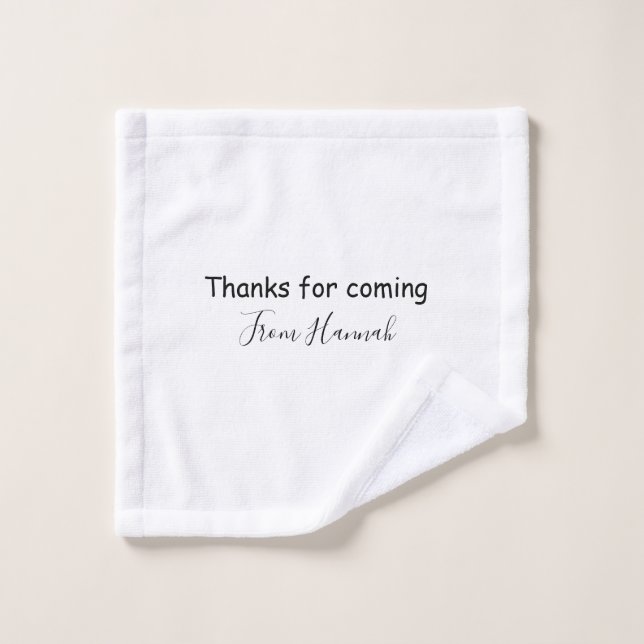 thanks for coming add name text message babyshower wash cloth (Wash Cloth)