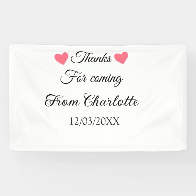 thanks for coming add name text message  banner (Horizontal)