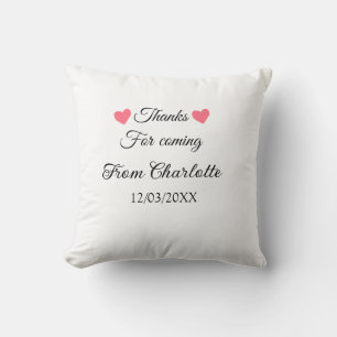 thanks for coming add name text message  cushion