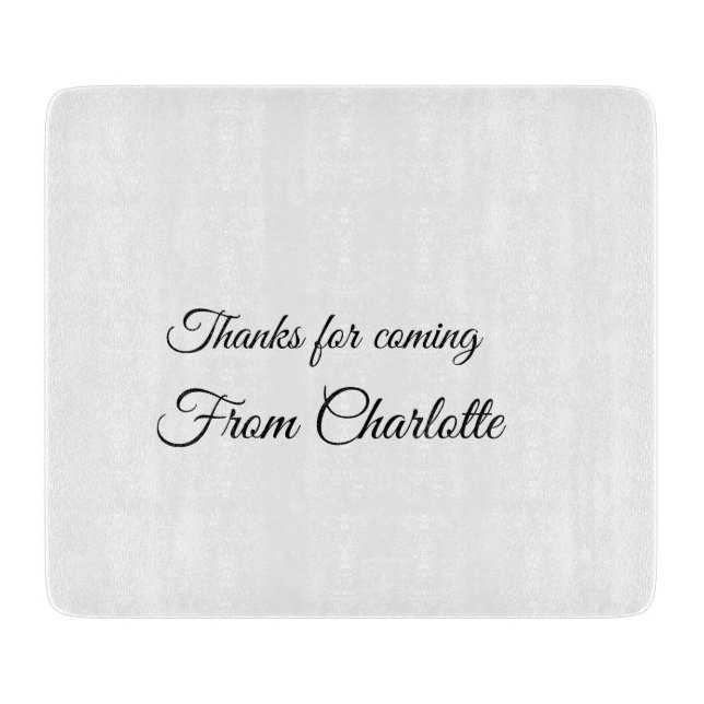 thanks for coming add name text message  cutting board (Front)