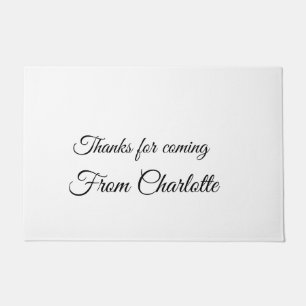 thanks for coming add name text message doormat