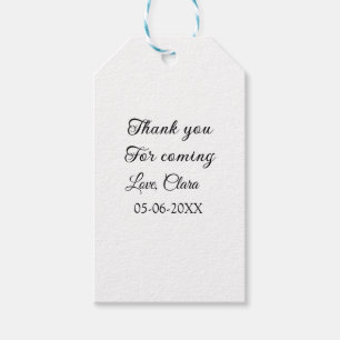 thanks for coming add name text message gift tags