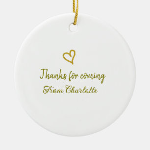thanks for coming add name text message golden hea ceramic tree decoration