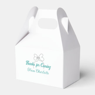 thanks for coming add name text message grey bow favour box