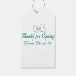 thanks for coming add name text message grey bow gift tags