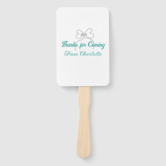 thanks for coming add name text message grey bow hand fan