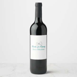 thanks for coming add name text message grey bow wine label