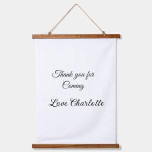 thanks for coming add name text message  hanging tapestry