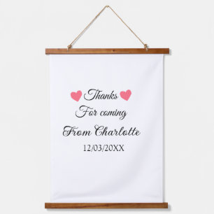 thanks for coming add name text message hanging tapestry