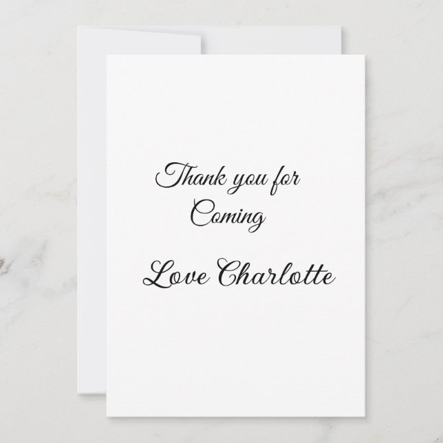 thanks for coming add name text message  invitation (Front)