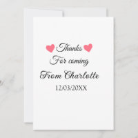 thanks for coming add name text message 