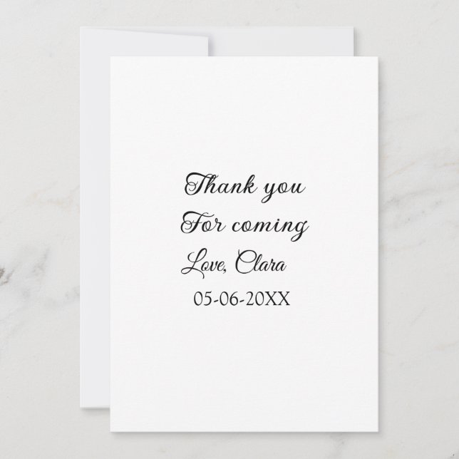 thanks for coming add name text message  invitation (Front)