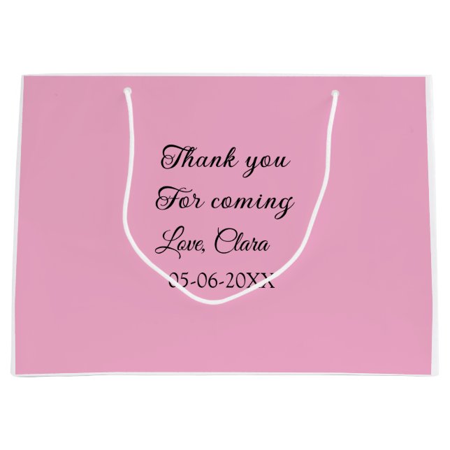thanks for coming add name text message  large gift bag (Front)