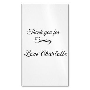 thanks for coming add name text message  magnetic business card