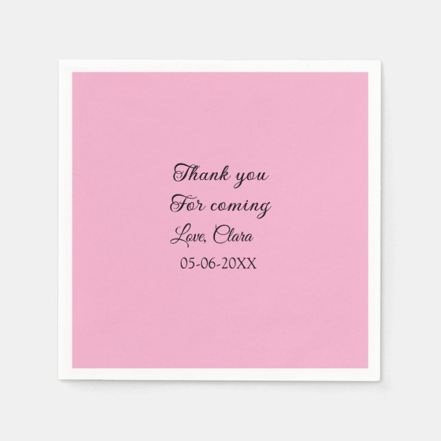 thanks for coming add name text message  napkin (Front)