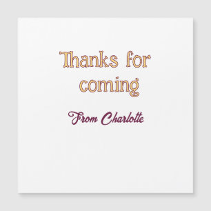 thanks for coming add name text message orange