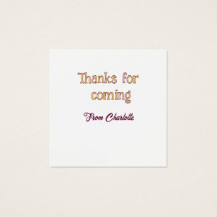 thanks for coming add name text message orange