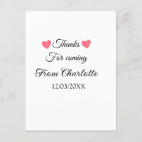 thanks for coming add name text message