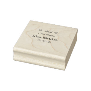 thanks for coming add name text message  rubber stamp