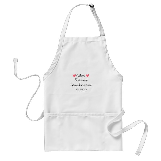 thanks for coming add name text message  standard apron (Front)