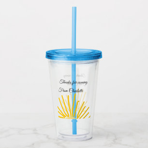 thanks for coming add name text message sun acrylic tumbler