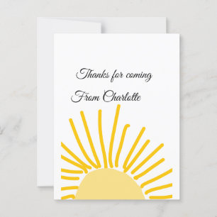 thanks for coming add name text message sun postcard
