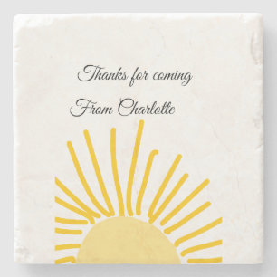 thanks for coming add name text message sun stone coaster