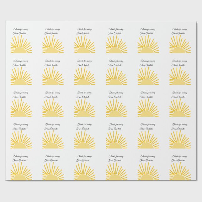 thanks for coming add name text message sun wrapping paper (Flat)