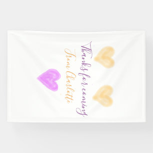 thanks for coming add name text orange purple hear banner