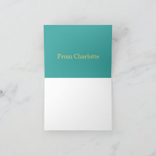 thanks for coming add name text turqoise yellow thank you card