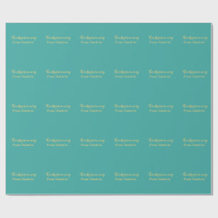 thanks for coming add name text turqoise yellow wrapping paper