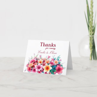 Thanks for coming and your name thank you card