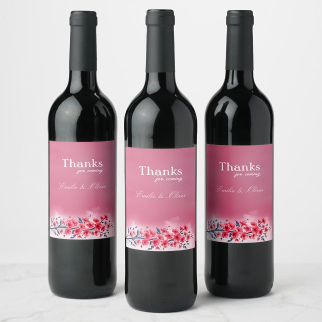 Thanks for coming and your name wine label (Bottles)
