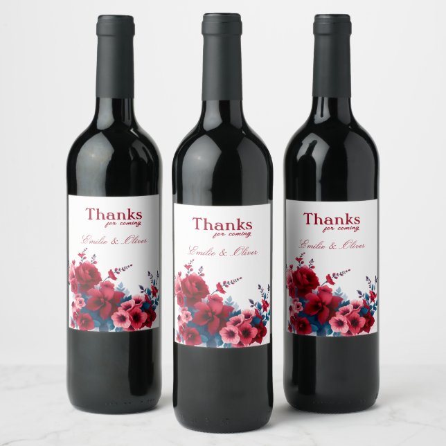 Thanks for coming and your name wine label (Bottles)