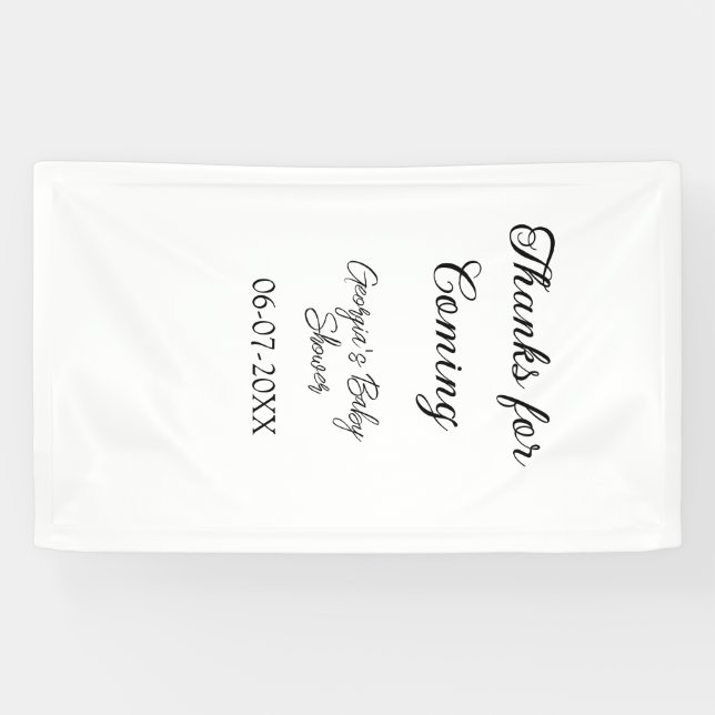 Thanks for coming baby shower modern simple typogr banner (Horizontal)