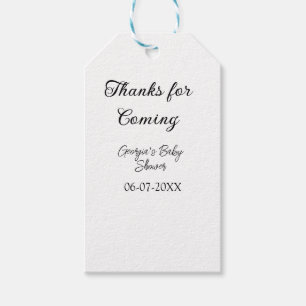 Thanks for coming baby shower modern simple typogr gift tags